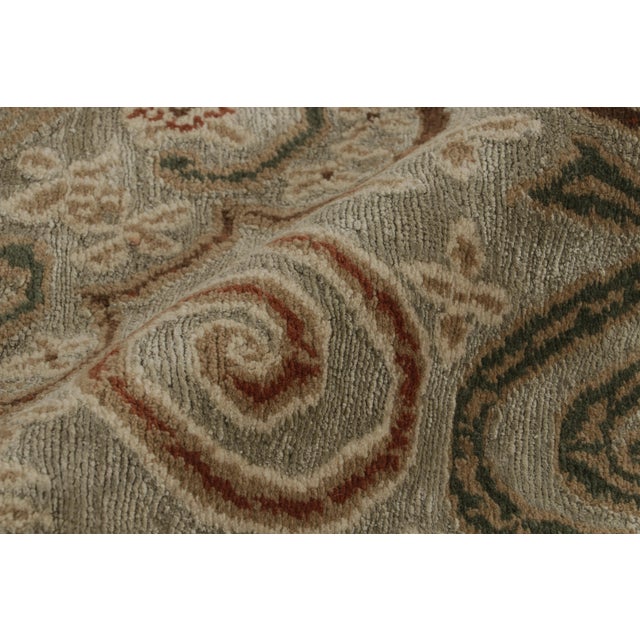 Rug & Kilim’s Custom Transitional Beige Brown and Blue Wool and Silk Rug – “cartagena” For Sale - Image 11 of 12