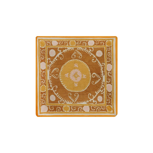 Vintage Suzani from Samarkand, circa 1900s. There are stain on the corner. While this suzani is in wonderful condition,...