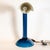 Vintage Murano Blue Glass and Brass Shade Table Lamp, 1960s For Sale - Image 9 of 11