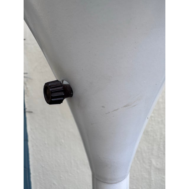 White 1970s Mid-Century Modern White Trumpet Torchiere Floor Lamp For Sale - Image 8 of 11