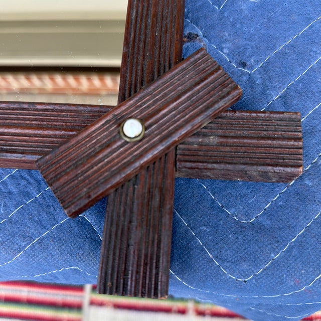 Antique Victorian Walnut Gingerbread Reeded Wall Mirror, Circa 1860s For Sale - Image 4 of 12