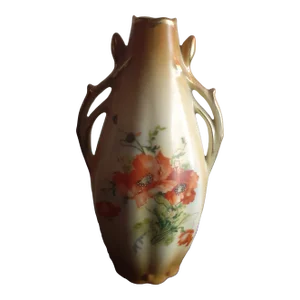 Antique Austrian Vienna Style Dual Handle Porcelain Vase