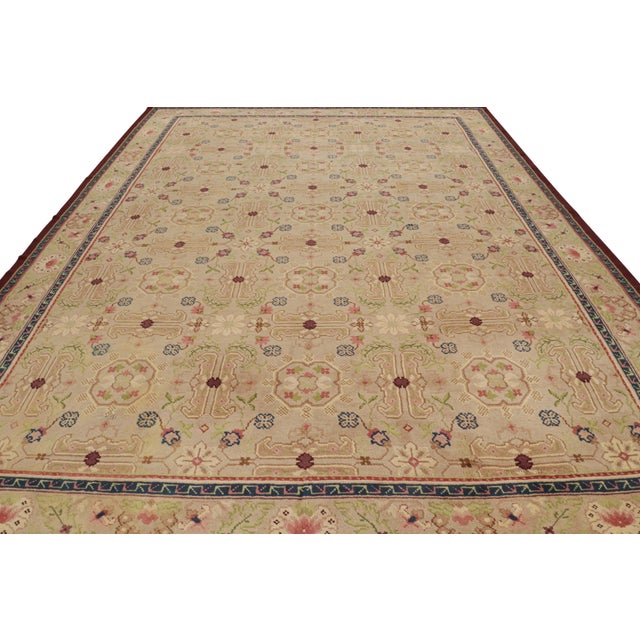 Traditional Oversized Antique Savonnerie Rug in Brown With Floral Patterns, From Rug & Kilim For Sale - Image 3 of 7