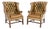 Georgian Leather Wing Back Armchairs, 1930s, Set of 2 For Sale