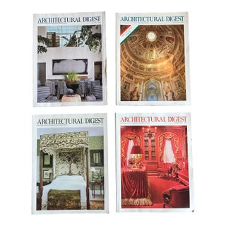 Lot of 4 Vintage Architectural Digest Magazines From 1990. For Sale