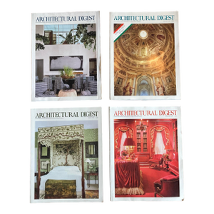 Lot of 4 Vintage Architectural Digest Magazines From 1990.