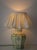 Hand-painted crackle-glazed ceramic table lamp by Benlloch of Manises, Valencia, Spain, circa 1960s. The faceted octagonal...
