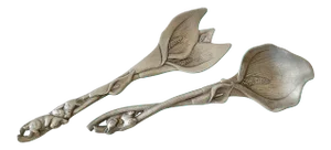 Arthur Court Calla Flowers & Rabbits Salad Servers
