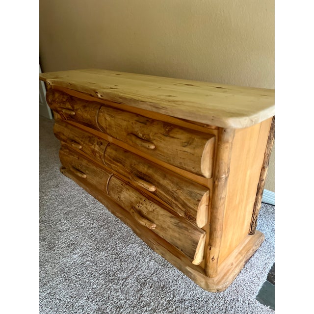 Gorgeous handcrafted Aspen Log Dresser with six gnarly log drawers. Each drawer measures: 27-½" width x 15-½" depth x 5-½"...