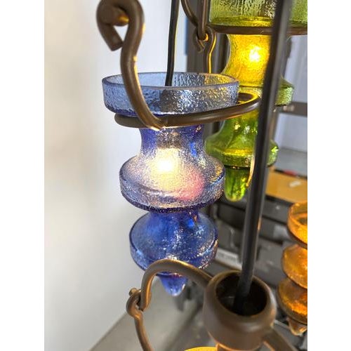 Blue Brutalist Stalacticte Chandelier by Nanny Still for Massive Belgium, 1960s For Sale - Image 8 of 14