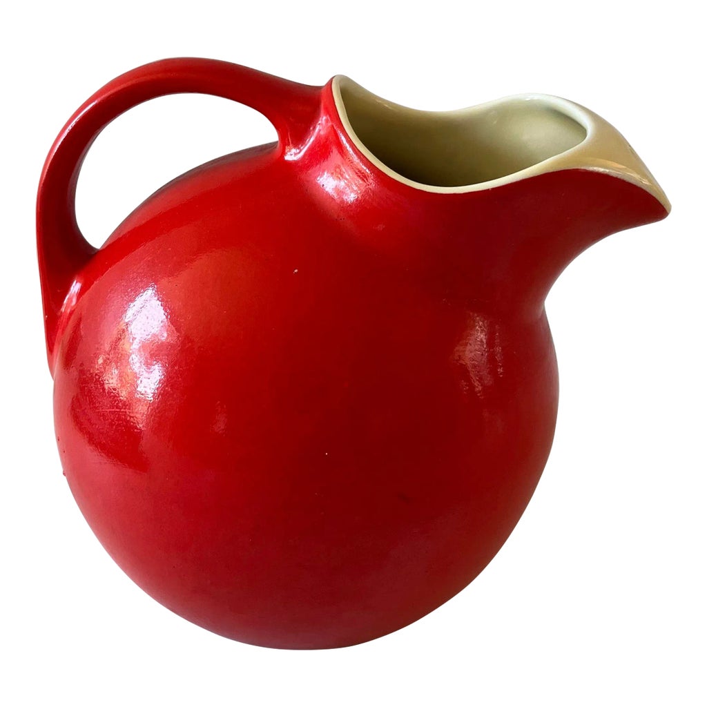 Vintage Hall's Superior Quality Red Pitcher | Chairish