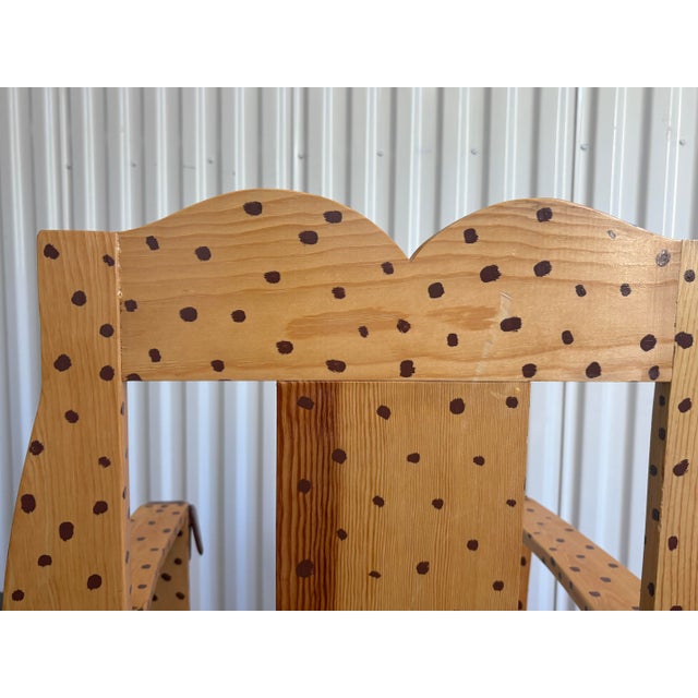 Brown Neo-Folk Art Hand Painted Pine Dog Chair by Craig Carey For Sale - Image 8 of 12