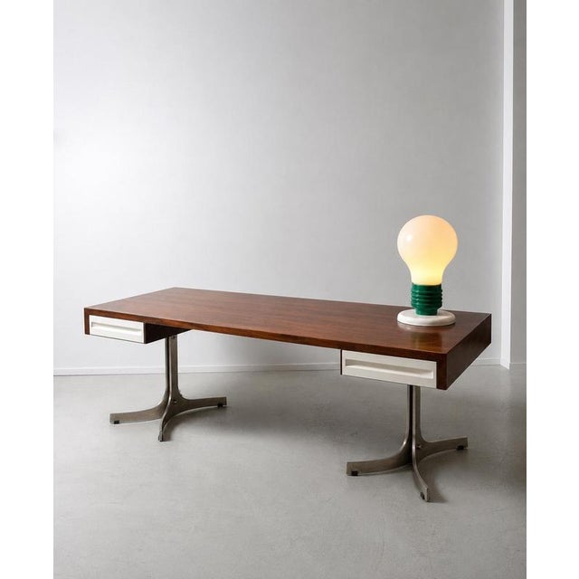 Trau Arredamenti writing desk. Really elegant piece, the simplicity of the form contrasting with the sculptural legs. A...