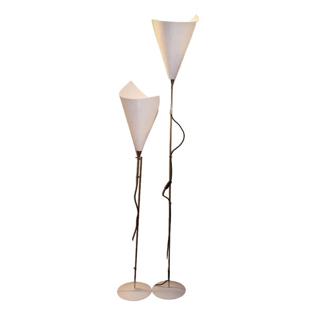 Calla Floor Lamps by Marcello Cuneo for Valenti, Italy, 1975, Set of 2 For Sale