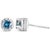 Contemporary 14K White Gold 1.00 Cttw Treated Blue and White Diamond Hidden Halo Stud Earrings (Blue/I-J Color, I2-I3 Clarity) For Sale - Image 3 of 6