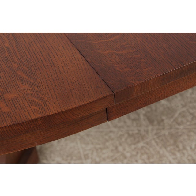 Brown Stickley Round Mission Oak Dining Room Table For Sale - Image 8 of 18