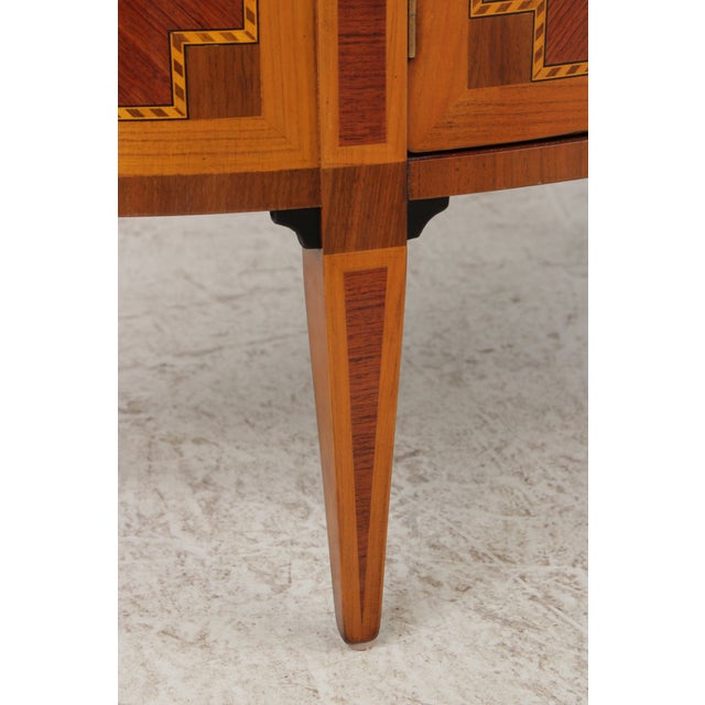 Decorative Crafts Walnut Inlaid Demi Lune Commode Cabinet For Sale - Image 15 of 18