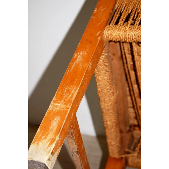 Set of Italian Wood & Cord Lounge Chairs, 1940s For Sale - Image 13 of 15