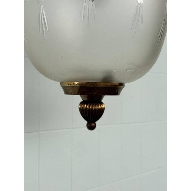 1960s Vintage Glass and Brass Lantern, 1960s For Sale - Image 5 of 15