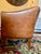 Animal Skin 1930s Mid-Century Cognac Leather Loveseat + Pair of Barrel Chairs For Sale - Image 7 of 8