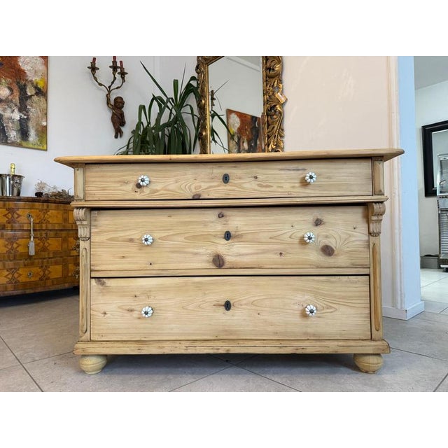 Gründerzeit Chest of Drawers in Softwood For Sale - Image 5 of 11