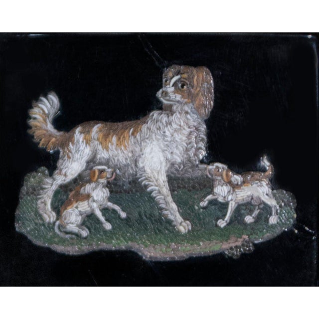 Small Antique Plate with Dogs and Puppies For Sale - Image 3 of 5