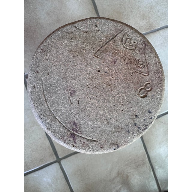 Ceramic Floor Vase with Incised Decoration from VEB Steingut, GDR / Germany, 1950s For Sale - Image 7 of 18