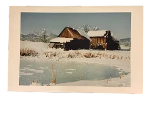 Gleb Derujinsky "Winter House on Pond" Contemporary Landscape Photograph Print