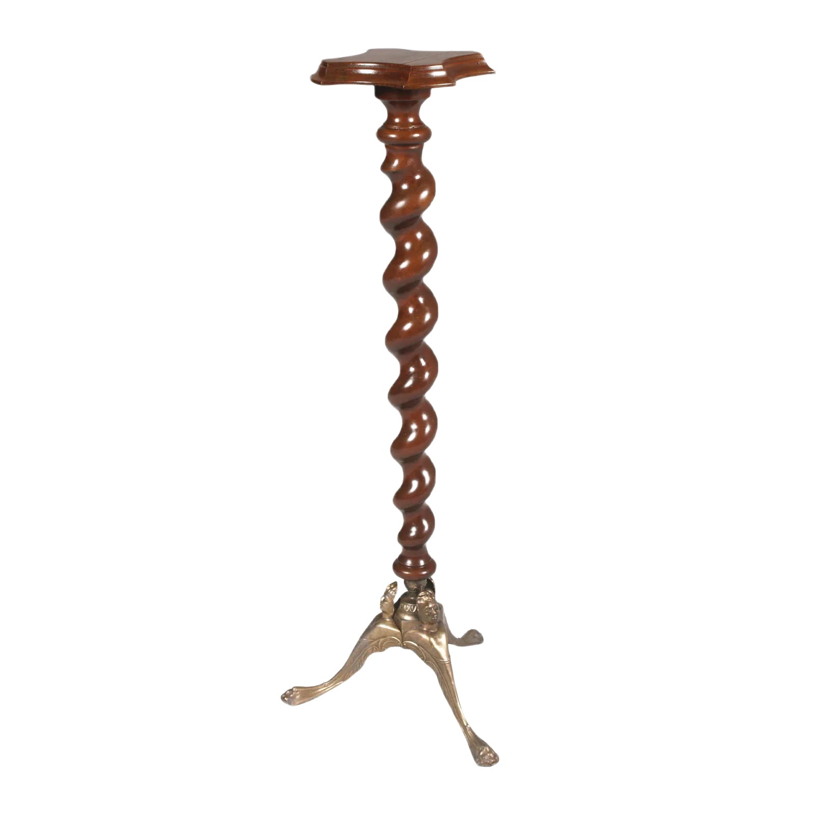 18th Century Baroque Style Walnut Column | Chairish