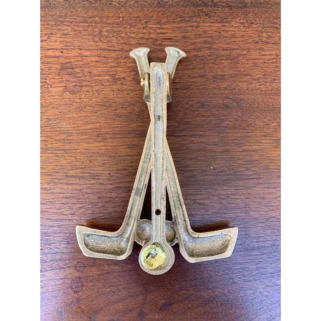 Metal Vintage Double Golf Club Brass Door Knocker For Sale - Image 7 of 8