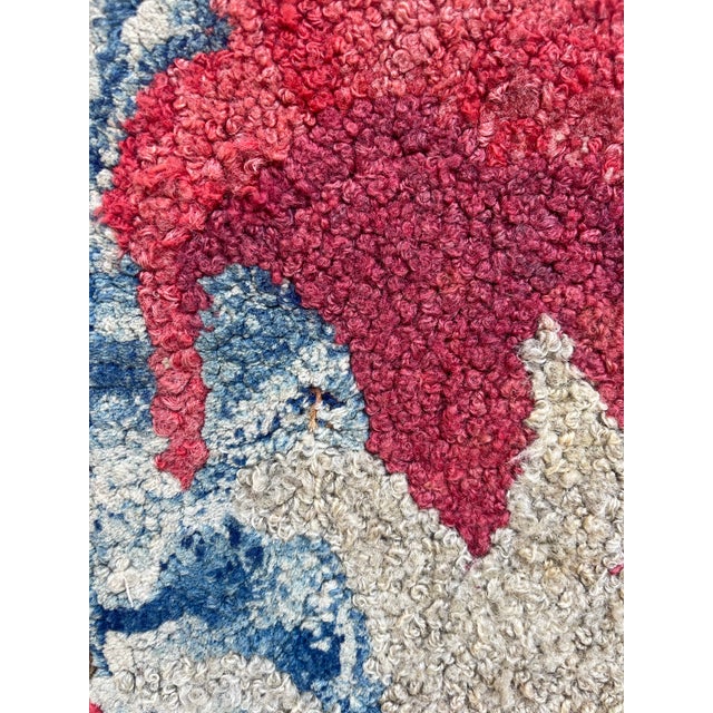 Large Antique Hooked Rug of a Lion With Palms For Sale - Image 9 of 12