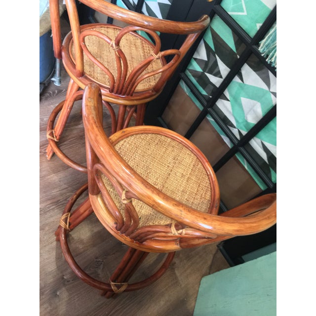 1960s Albini Style Bentwood Bamboo Bar Stools - a Pair For Sale - Image 9 of 13