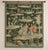 This decorative vintage tapestry presents an elaborate Chinoiserie-inspired garden scene filled with elegantly dressed...