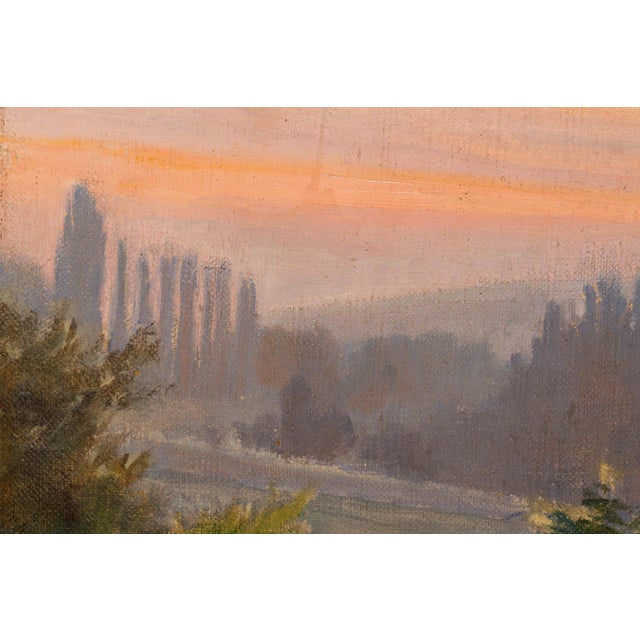 Joseph Mittey, Sunset at Dawn, 1890s-1910s, Oil on Canvas For Sale - Image 4 of 13