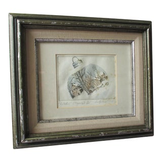 Vintage Christmas "Reflections" Artist Pencil Signed Limited Edition Engraving 3 / 500 For Sale
