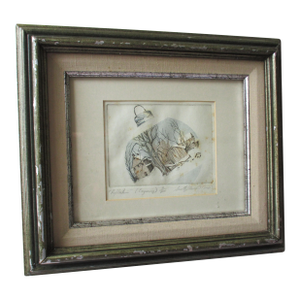 Vintage Christmas "Reflections" Artist Pencil Signed Limited Edition Engraving 3 / 500