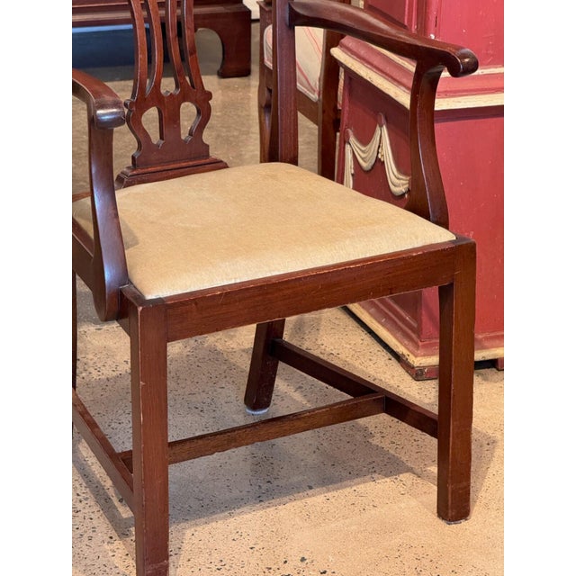 Mid 20th Century Set of Four Mahogany Chippendale-Style Armchairs For Sale - Image 5 of 11