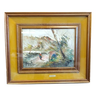 Mino Argento, Rural Scene, Mid-20th Century, Oil on Canvas, Framed For Sale
