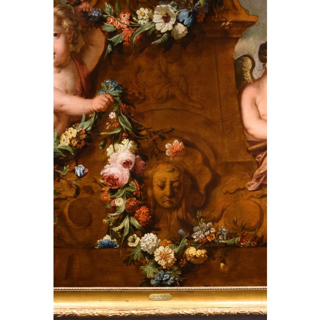 Jacob de Wit, Flowers with Cupids, 1720, Oil on Canvas, Framed For Sale - Image 13 of 17