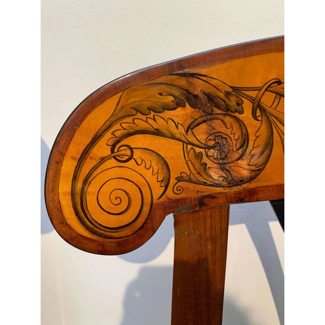 Set of Pair of Biedermeier Shovel Chairs, Walnut, Ink Painting, South Germany, 1830s For Sale - Image 16 of 18
