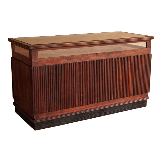 Fluted Shop Counter Kitchen Island For Sale