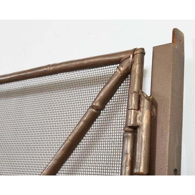 McGuire Two-Door Bronzed Iron Faux Bamboo Fireplace Screen For Sale - Image 16 of 17