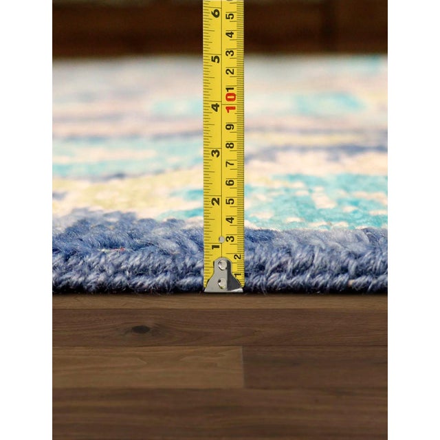 Pasargad Home Oushak Blue Wool Area Rug- 7'11" X 9' 9" For Sale In New York - Image 6 of 7