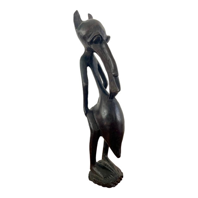 Mid Century Zoomorphic Carved Wooden Figure For Sale