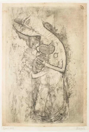 Portrait of Woman - Original Etching by Johnny Friedlaender Second Half of 1900