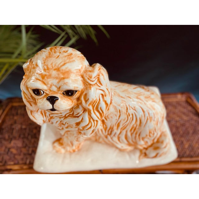 Vintage Pekingese Dog Life Size on a Pillow Hollywood Regency Style For Sale - Image 9 of 11