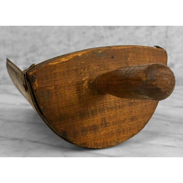 Antique Primitive Farmhouse Wood & Galvanized Barn Feed Ice Scoop For Sale - Image 10 of 11