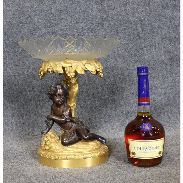 Late 19th Century 19th C French Figural Putti Gilt Bronze and Cut Crystal Centerpiece For Sale - Image 5 of 10