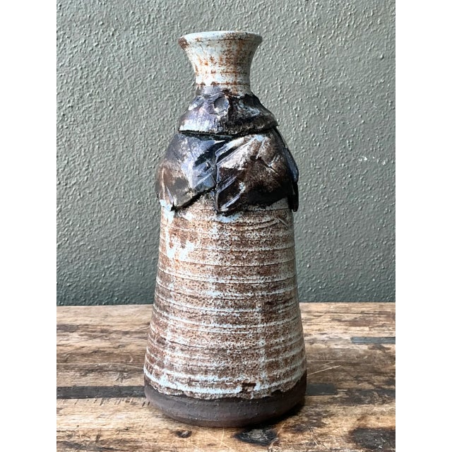 Vintage Handcrafted Ceramic Vase For Sale - Image 9 of 12
