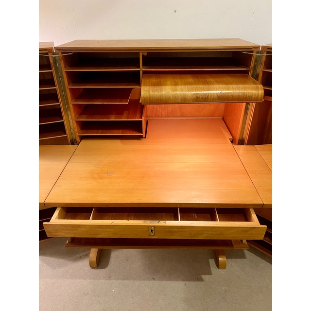 1950s Mid-Century Magic Box Folding Desk Cabinet from Mummenthaler & Meier, Switzerland, 1950s For Sale - Image 5 of 10